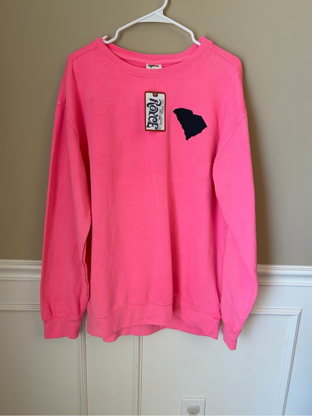 Royce South Carolina Cotton Neon Sweatshirt Large Southern Coastal Oversized